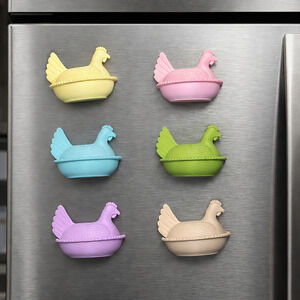 Set 6 Hen On Nest Chicken Fridge Magnets Grandmacore 3D Printed Farmhouse